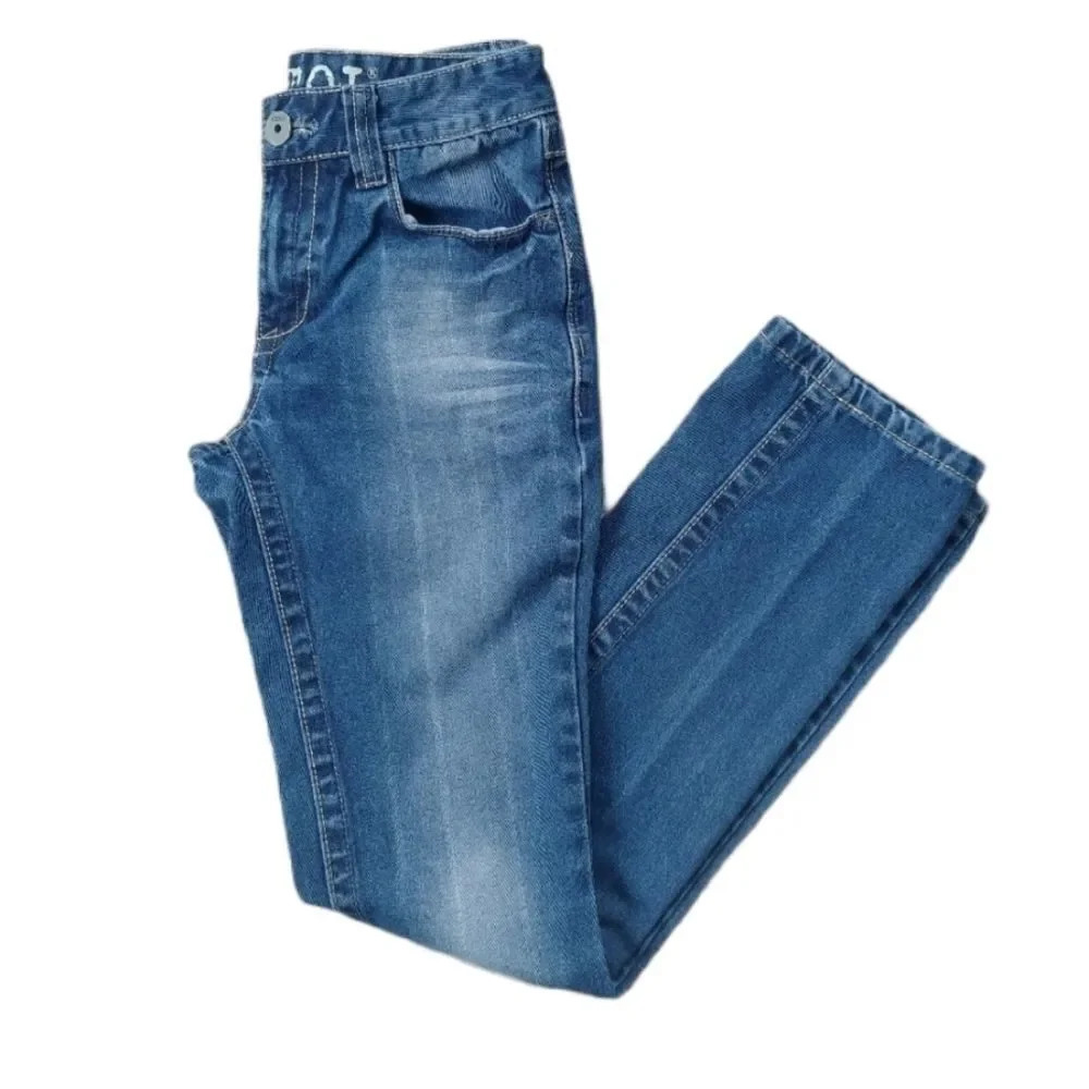 Pistol Straight Leg Denim Blue Jeans  Dark Wash, 28